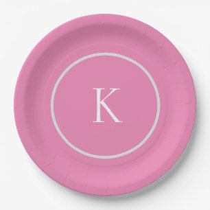 Custom minimalistic monogram paper plate