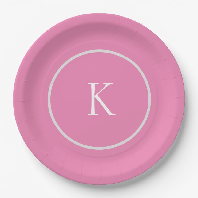 Custom minimalistic monogram paper plate (Front)