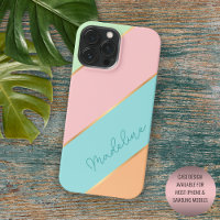 Custom Mint Green Aqua Blue Blush Pink Art Stripes