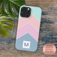 Custom Mint Green Blue Pink Orange Stripe Pattern