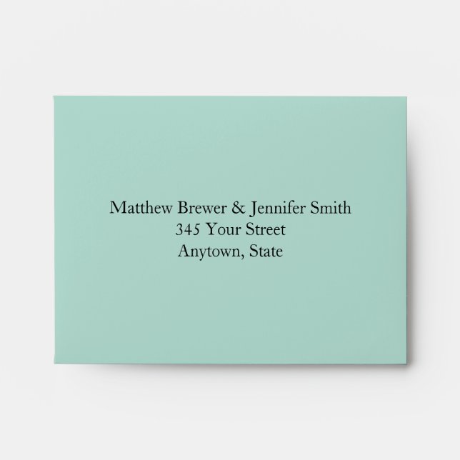 Custom Mint Green Wedding Envelopes with Address (Front)