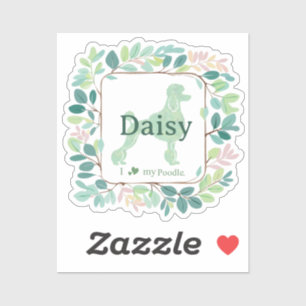 Custom mint poodle sticker - Personalised Gift