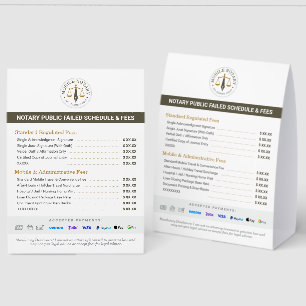 Custom Mobile Notary Fee Schedule Price List Khaki