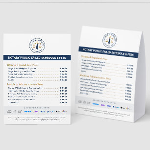 Custom Mobile Notary Fee Schedule Price List Navy