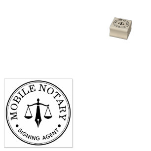 Custom Mobile Notary Legal Signing Logo Seal Rubber Stamp