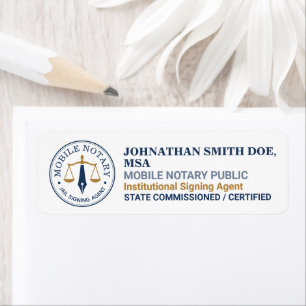Custom Mobile Notary Legal Signing Navy Blue Gold