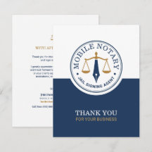 Custom Mobile Notary Legal Signing Navy Blue Gold