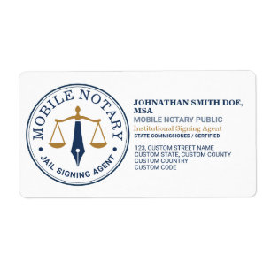 Custom Mobile Notary Legal Signing Navy Gold Mail