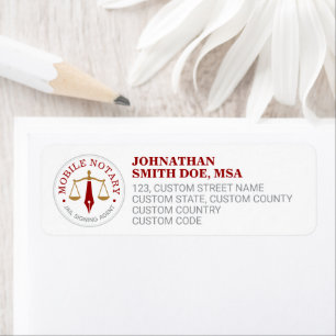 Custom Mobile Notary Legal Signing Red Gold