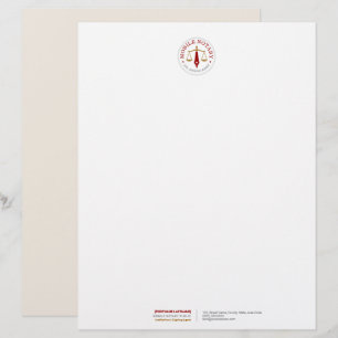 Custom Mobile Notary Legal Signing Wine Red Gold Letterhead