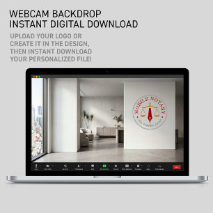Custom Mobile Notary Zoom Office Download Red Poster
