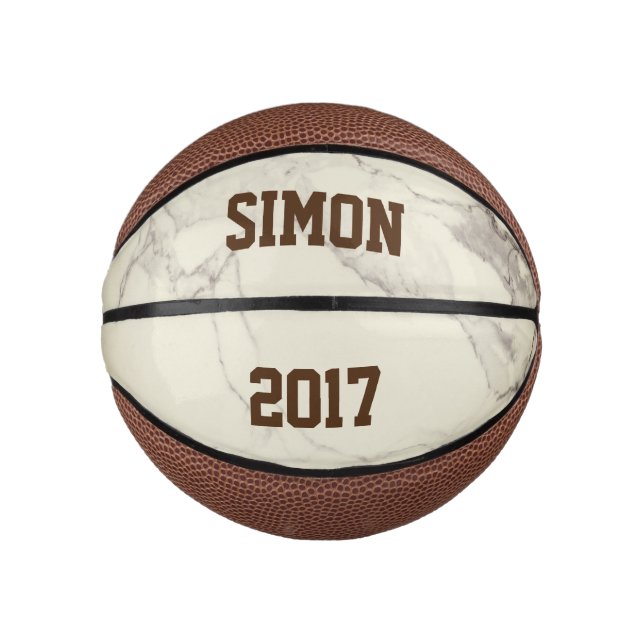 Custom Mocha Marble Mini Basketball (Front)
