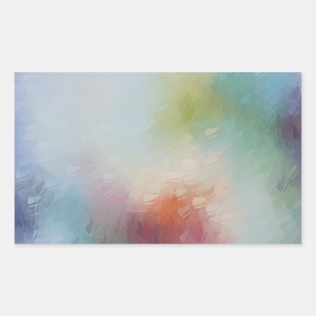 Custom Modern Abstract Art Colourful Blank Templat Rectangular Sticker (Front)