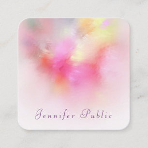 Custom Modern Abstract Art Colourful Elegant Square Business Card