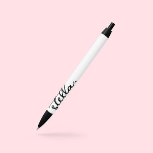 Custom Modern Add Your Brand Name Typography  Black Ink Pen