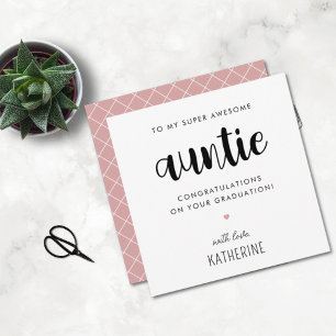 Custom Modern and Cute Auntie Graduation Card