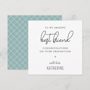 Custom Modern and Cute Best Friend Graduation Card