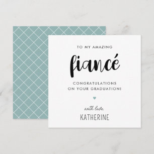 Custom Modern and Cute Fiancé Graduation Card