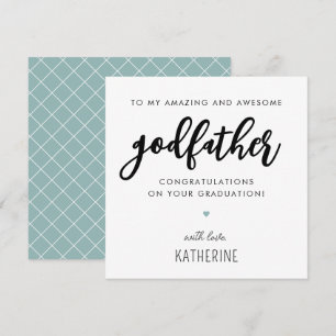 Custom Modern and Cute Godfather Graduation Card