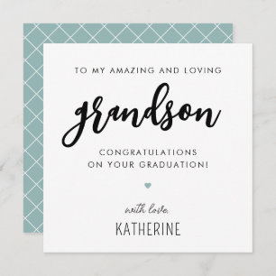 Custom Modern and Cute Grandson Graduation Card