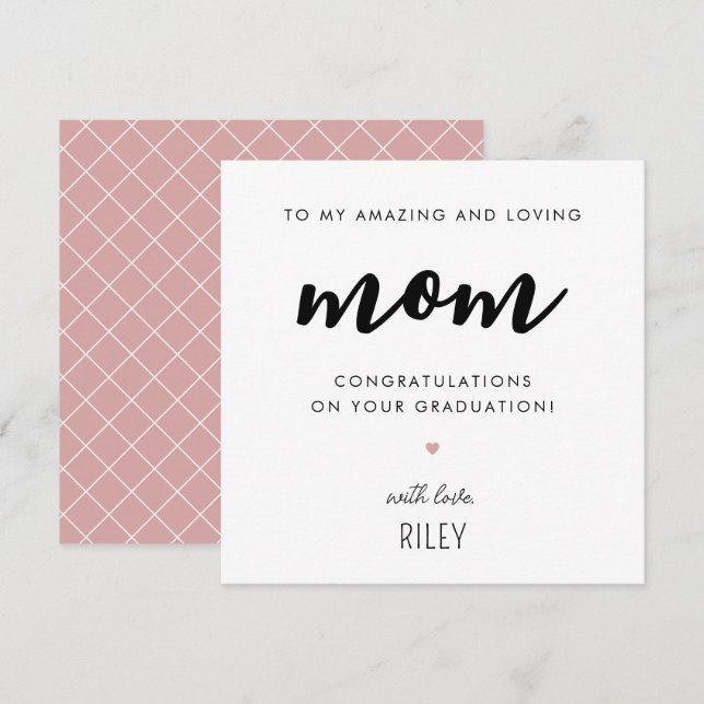 Custom Modern and Cute Mum Graduation Card (Front/Back)