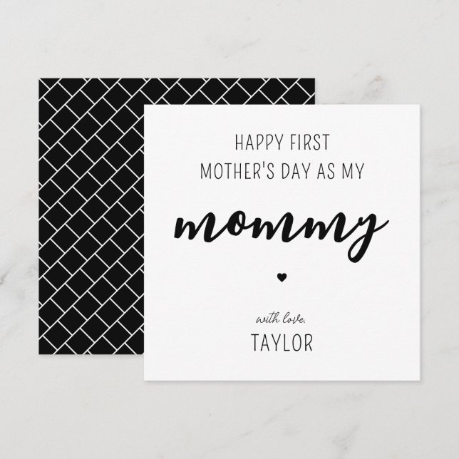 Custom Modern and Elegant First Mother's Day Card (Front/Back)