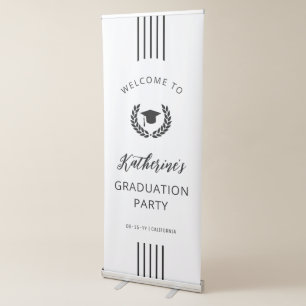 Custom Modern and Elegant Grad Party Welcome Retractable Banner
