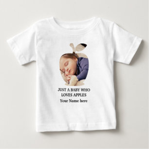 Custom modern apple fruit photo template baby T-Shirt