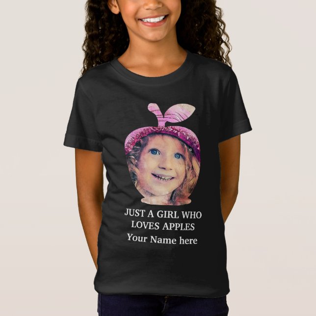 Custom modern apple fruit photo template T-Shirt (Front)