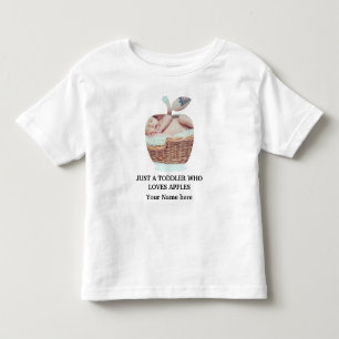 Custom modern apple fruit photo template toddler T-Shirt