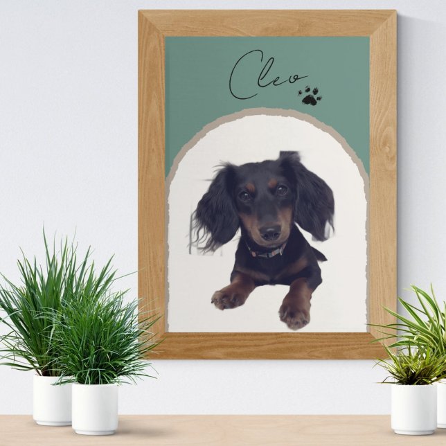 Custom Modern Arch Pet Portrait Art Print (Celebrate your pet with this custom pet portrait! )