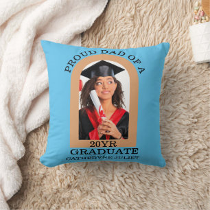 Custom Modern Arch Photo proud dad graduation Cushion