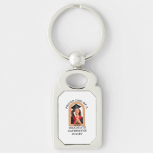 Custom Modern Arch Photo proud dad graduation Key Ring