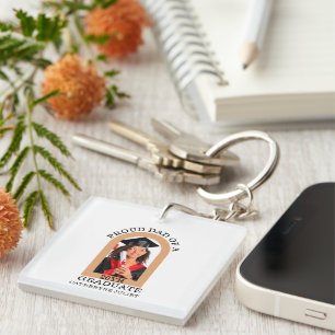 Custom Modern Arch Photo proud dad graduation Key Ring