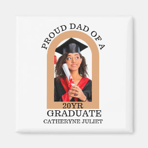 Custom Modern Arch Photo proud dad graduation Magnet