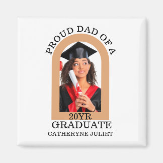 Custom Modern Arch Photo proud dad graduation Magnet
