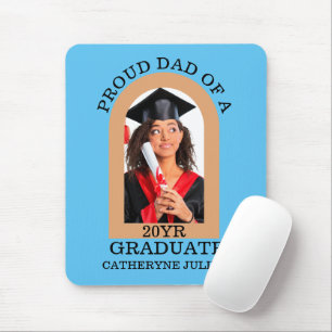 Custom Modern Arch Photo proud dad graduation Mouse Mat