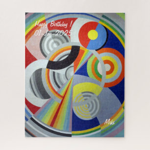 Custom Modern Artistic Colourful Abstract Circle Jigsaw Puzzle