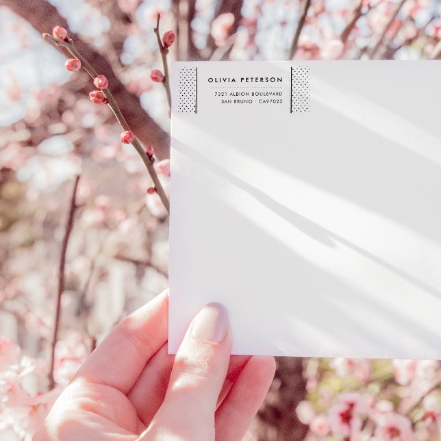 Custom Modern B&W Geometric Pattern Return Address (Creator Uploaded)