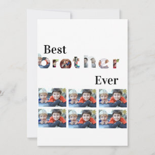 Custom Modern Best Brother Ever 13 Photo Collage  Invitation