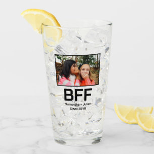 Custom modern best friend forever bff photo glass