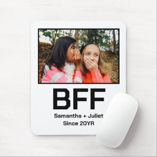 Custom modern best friend forever bff photo mouse mat