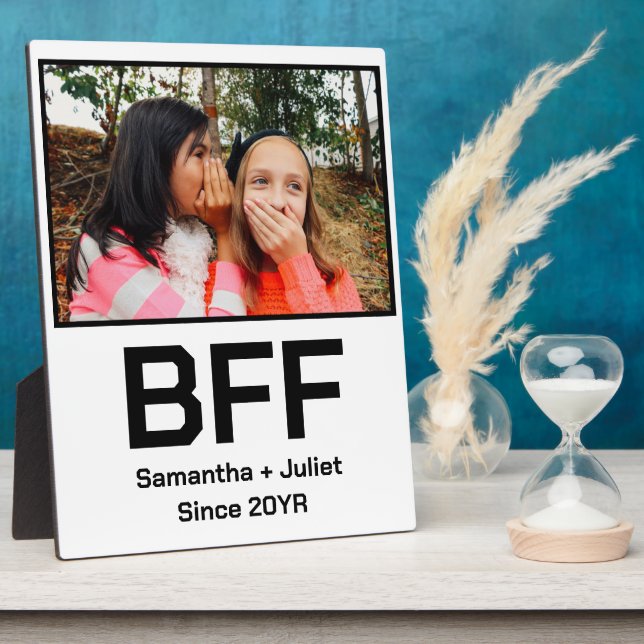 Custom modern best friend forever bff photo plaque (Side)