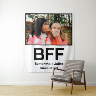 Custom modern best friend forever bff photo tapestry
