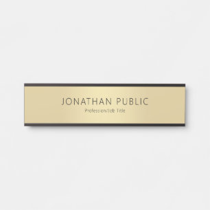 Custom Modern Black Gold Glamour Template Door Sign