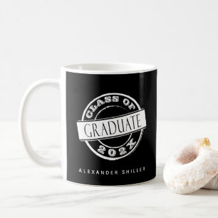 Custom Modern Black Graduate Coffee Mug