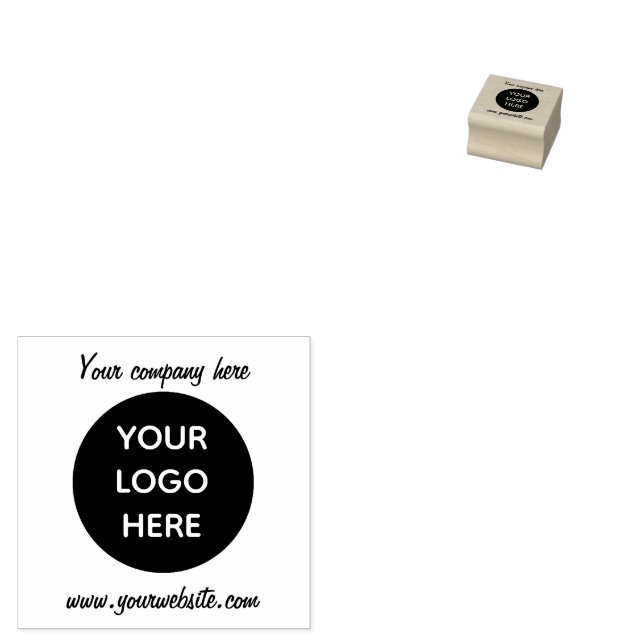 Custom Modern Black Logo Business Company Rubber Stamp (Stamped)