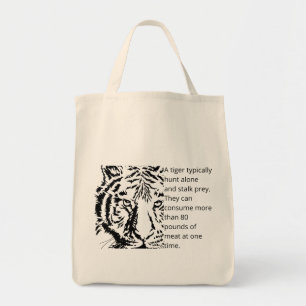 Custom Modern black tiger text based trendy cool Tote Bag
