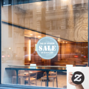 Custom Modern Blue Business Store Sale Window Cling