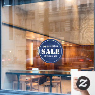 Custom Modern Blue Business Store Sale Window Cling